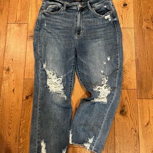 Judy Blue Distressed Straight fit Jeans in Blue 15/32